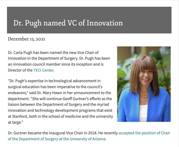 Dr. Carla Pugh VC of Innovation